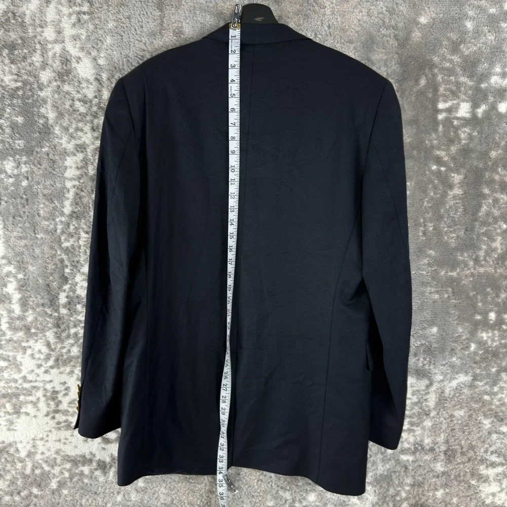 Jack Victor Size 40L Lord & Taylor Minimalist Career Notched Blazer Jacket Black